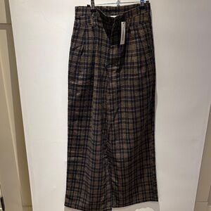 Commense Navy and Brown Plaid Womens Dress Pants.